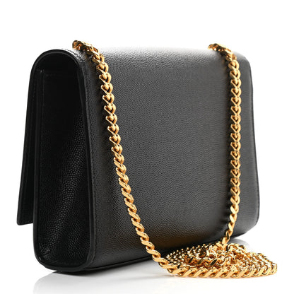 Saint Laurent Grain De Poudre Small Monogram Kate Satchel Black 3 of 9