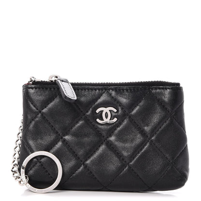 Chanel Lambskin Quilted Key Holder Case Black 1 of 7