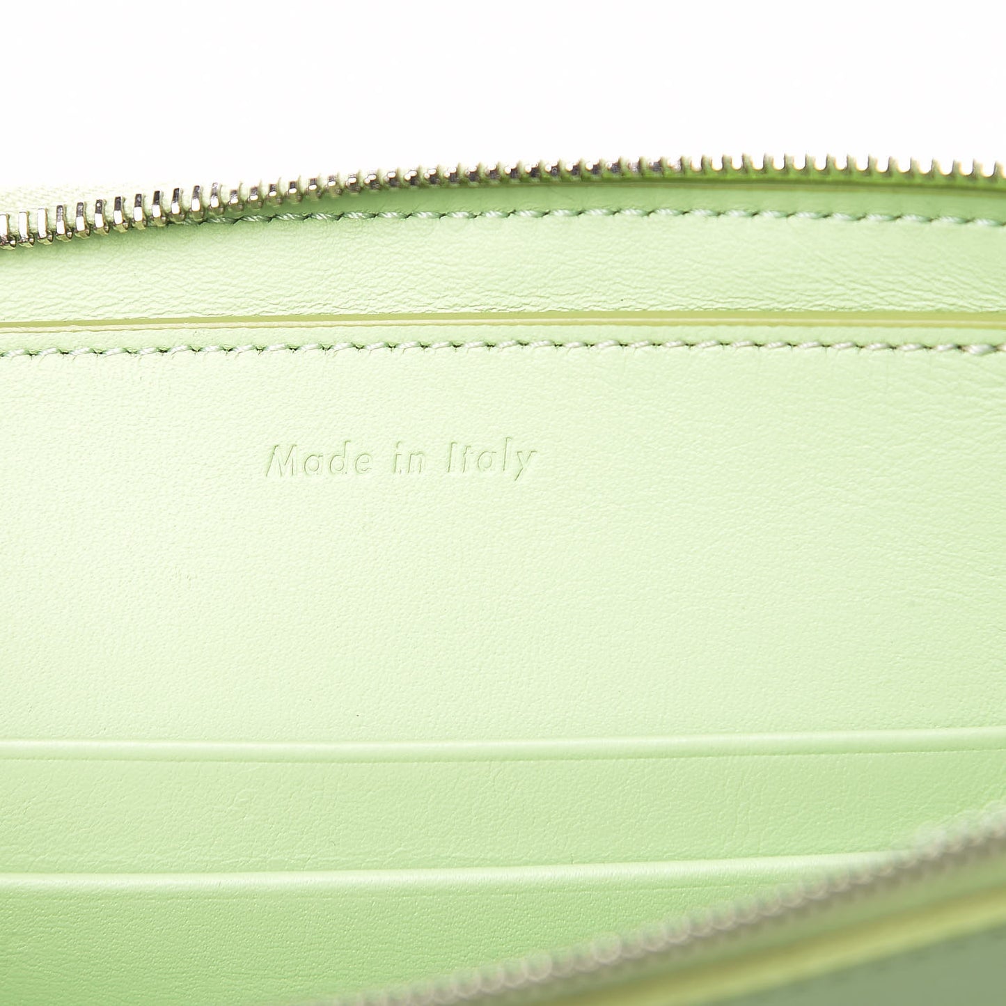 Plastic Bag with Cloudy Lambskin Solo Zip Pouch Clutch Lime