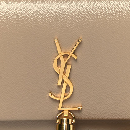 Saint Laurent Grain De Poudre Classic Monogram Kate Tassel Chain Wallet Dark Beige 8 of 11