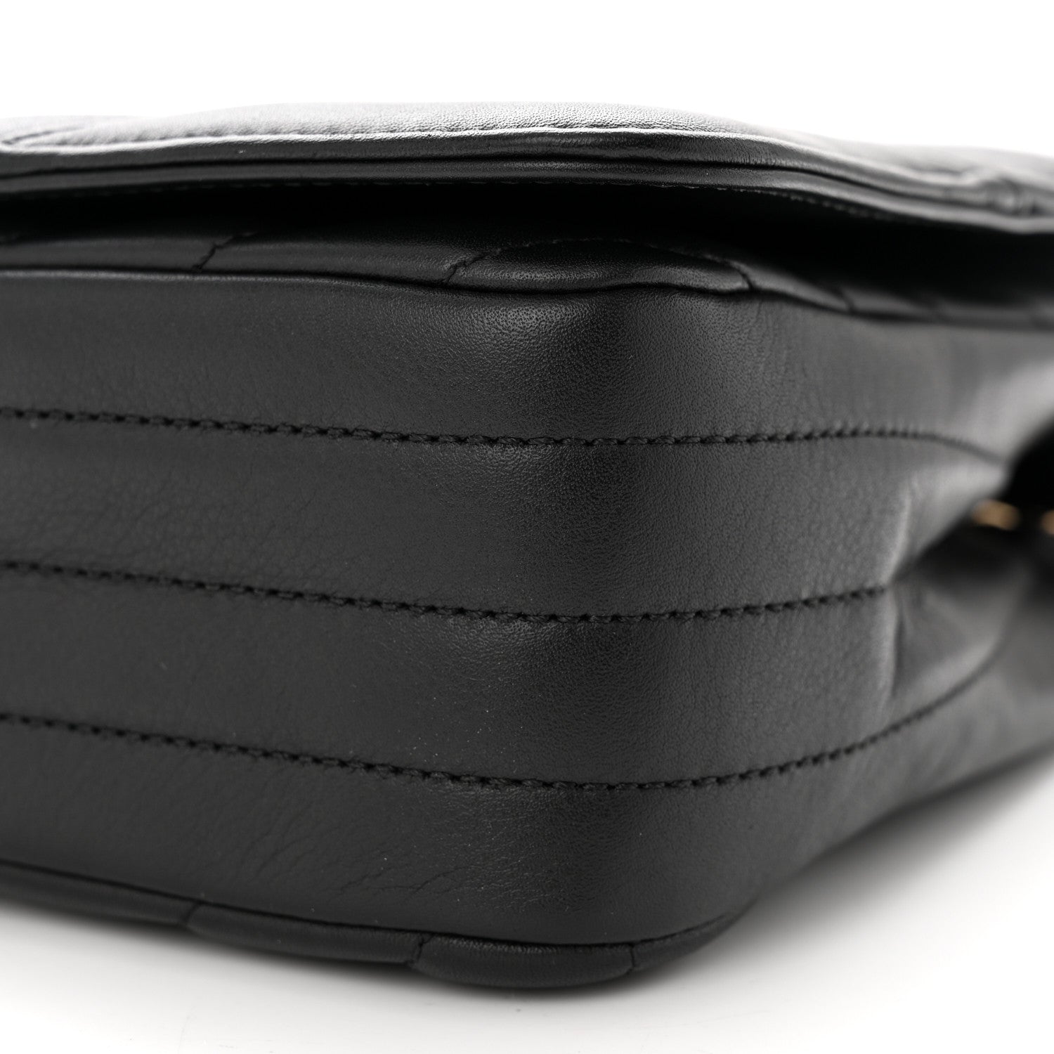 Chanel Calfskin Chevron Quilted Large Statement Flap Black 9 of 12
