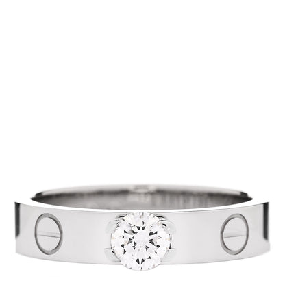 Cartier 18K White Gold Diamond .24ct LOVE Solitaire Engagement Ring 49 4.75 1 of 7