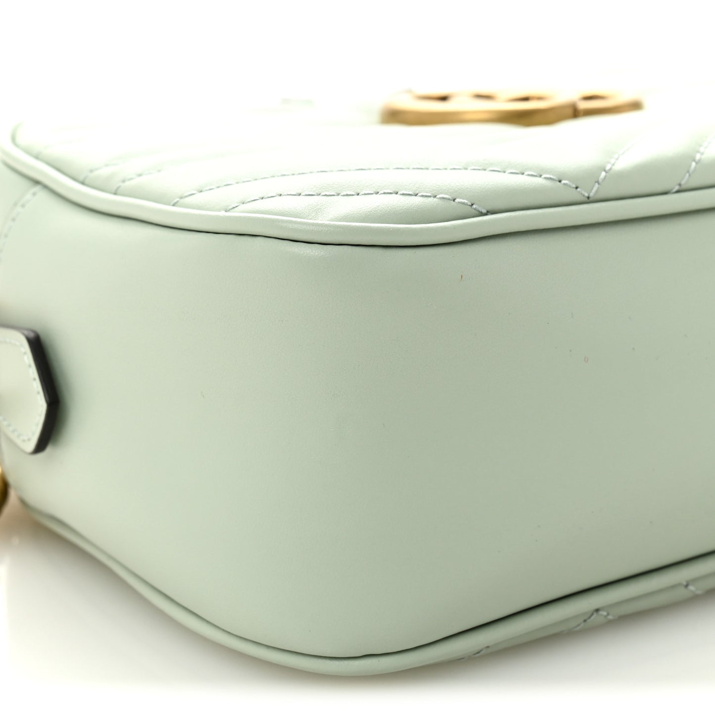 Calfskin Matelasse Small GG Marmont Chain Shoulder Bag Salvy Green