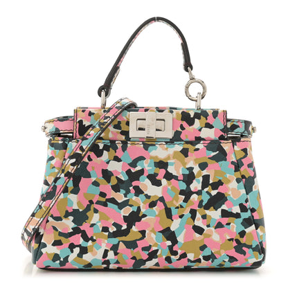 Fendi Vitello Seta Granite Micro Peekaboo Iconic Satchel Multicolor 1 of 13