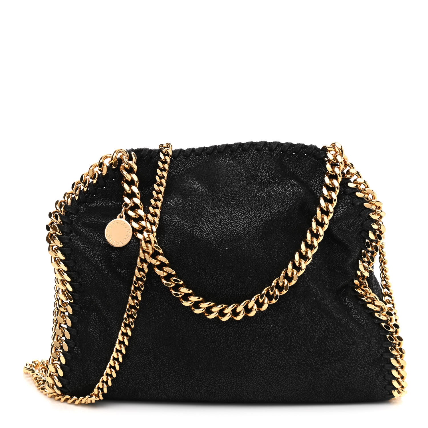 Stella McCartney Shaggy Deer Mini Falabella Fold Over Tote Black 1 of 10