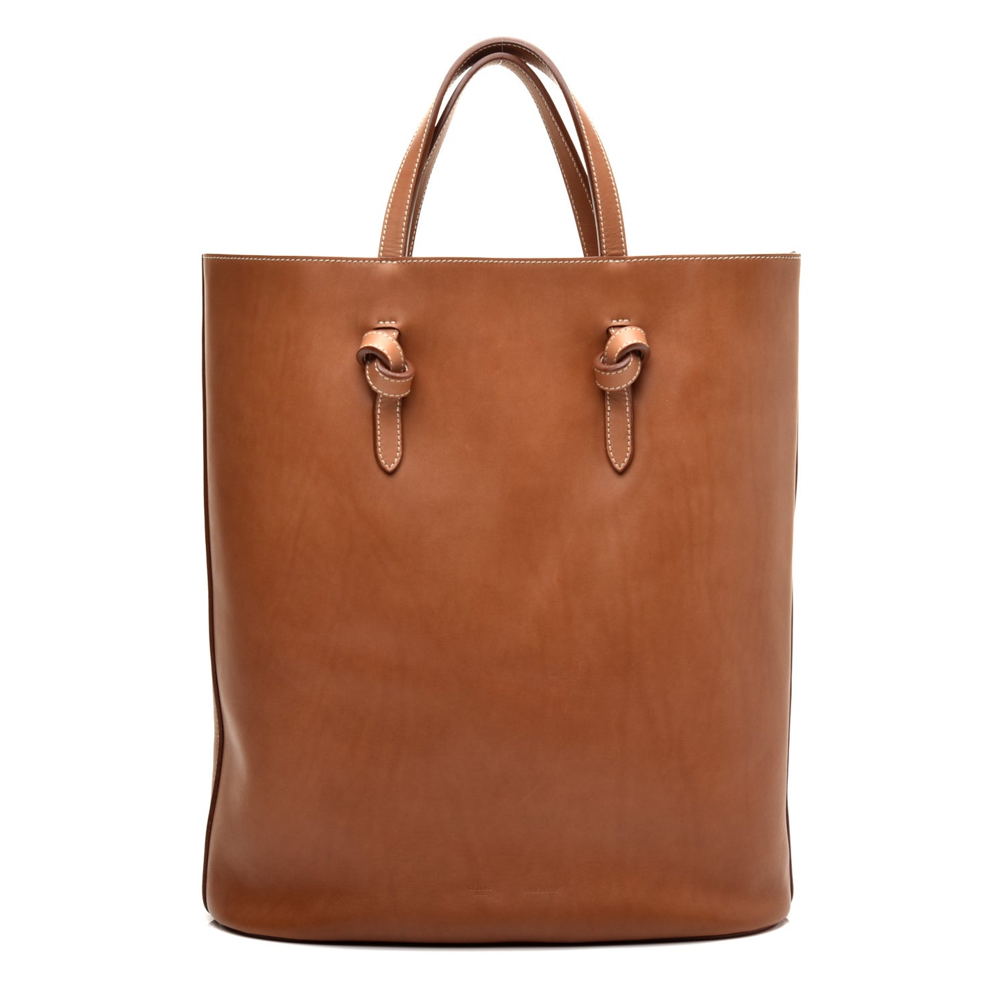 Supple Calfskin Tie Knot Twisted Tote Tan