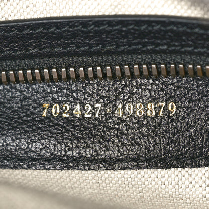 Gucci X ADIDAS Crystal Vintage Monogram Textured Dollar Calfskin Web Trefoil Logo Small Messenger Bag Bright Splash Off White Black 7 of 10