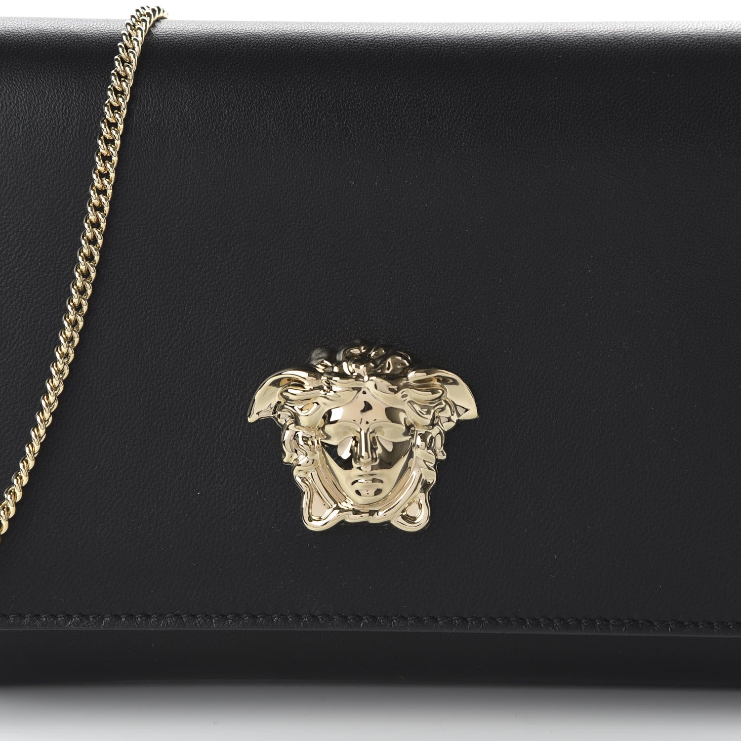 Versace Vitello Palazzo Medusa Evening Clutch Bag Black 9 of 9
