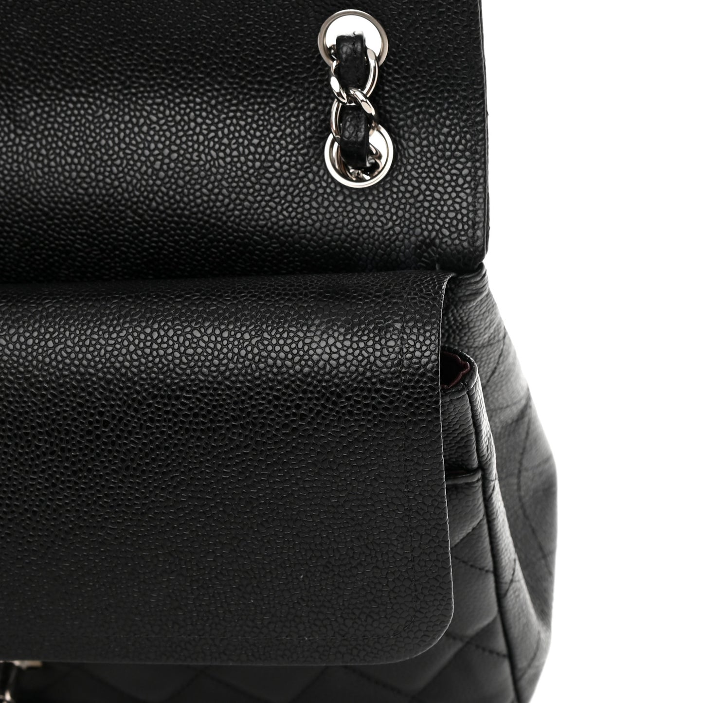 Caviar Quilted Jumbo Double Flap Black