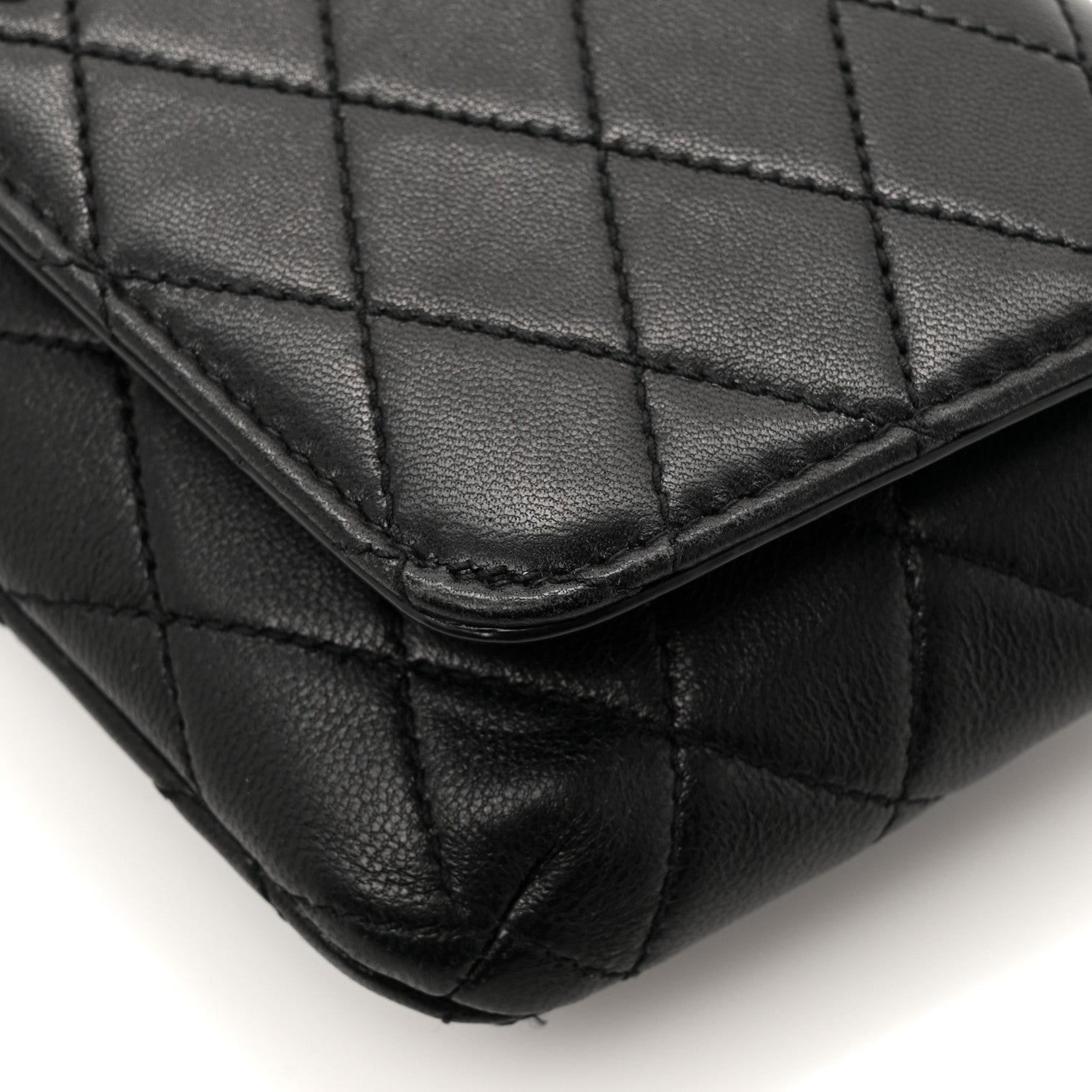 Saint Laurent Lambskin Quilted Gaby Phone Holder Crossbody Bag Black 13 of 16