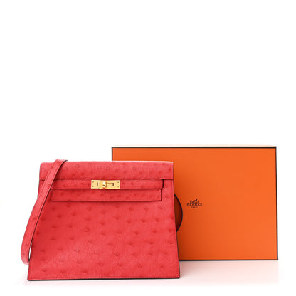 Hermes Ostrich Kelly Danse II Belt Bag Rouge Vif 13 of 13