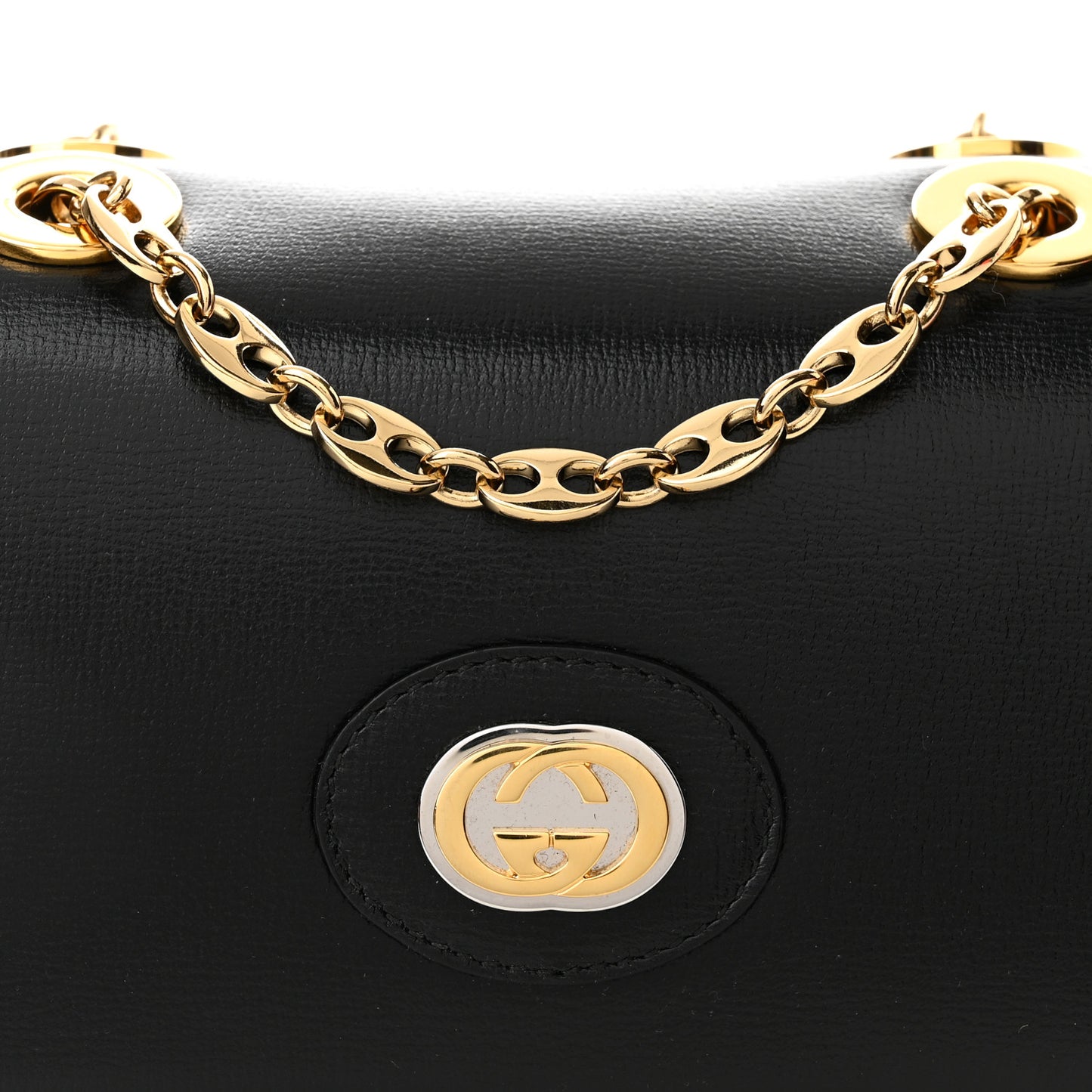 Azalea Calfskin Mini Marina Chain Shoulder Bag Black