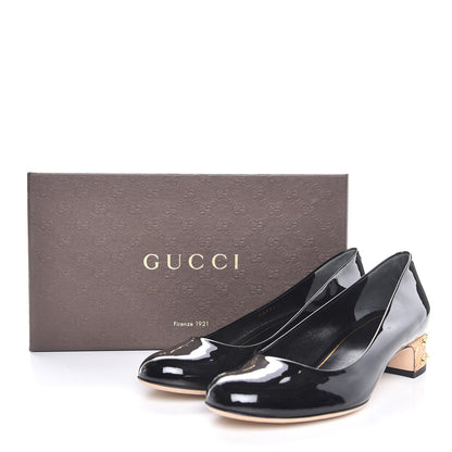 Gucci Patent Studded Cord Jacquelyne Pumps 37 Black 8 of 8