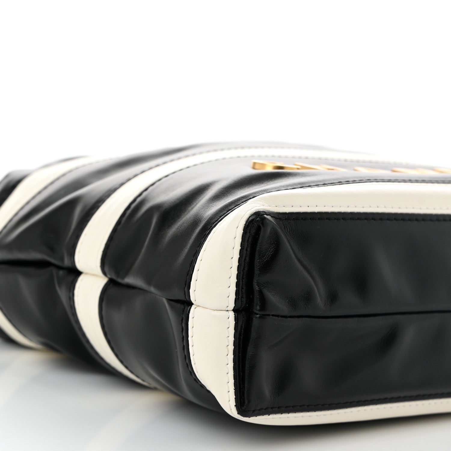 Chanel Shiny Calfskin Striped Mini Chanel 22 Black White 9 of 10