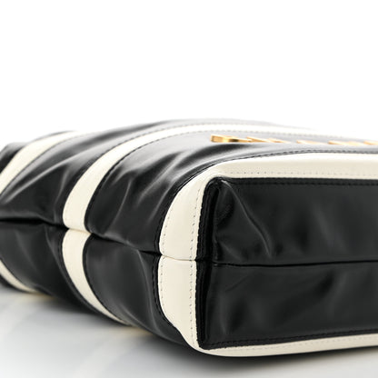 Chanel Shiny Calfskin Striped Mini Chanel 22 Black White 9 of 10