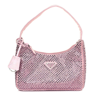 Prada Satin Crystal Mini Re-Edition 2000 Bag Alabastro 1 of 11
