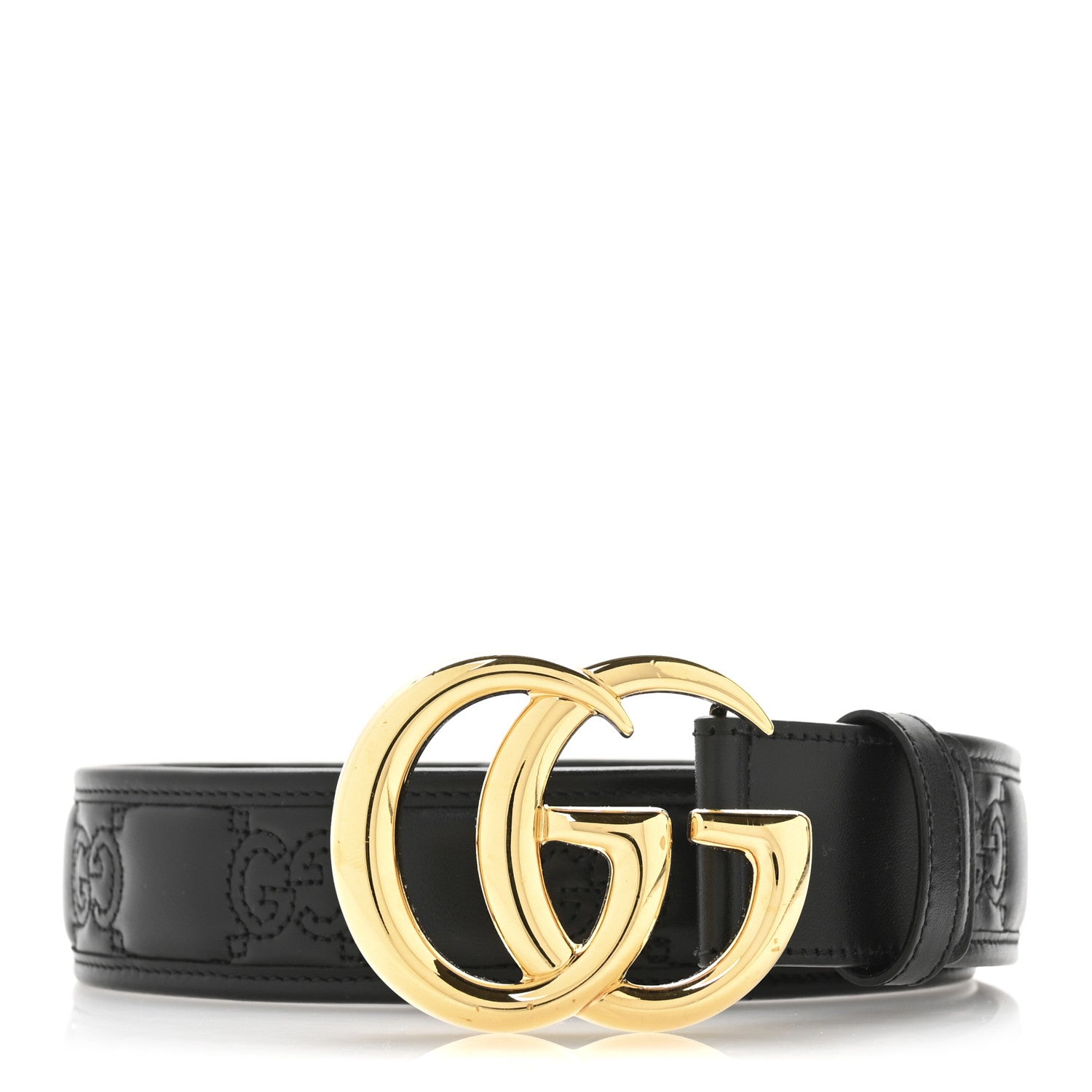 Gucci Calfskin GG Matelasse Marmont 40mm Belt 70 28 Black 1 of 4