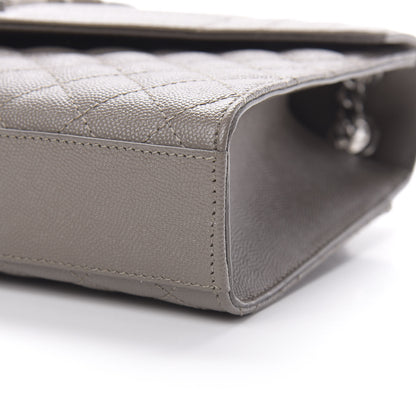 Saint Laurent Grain De Poudre Textured Mixed Matelasse Medium Triquilt Monogram Satchel Earth 10 of 10