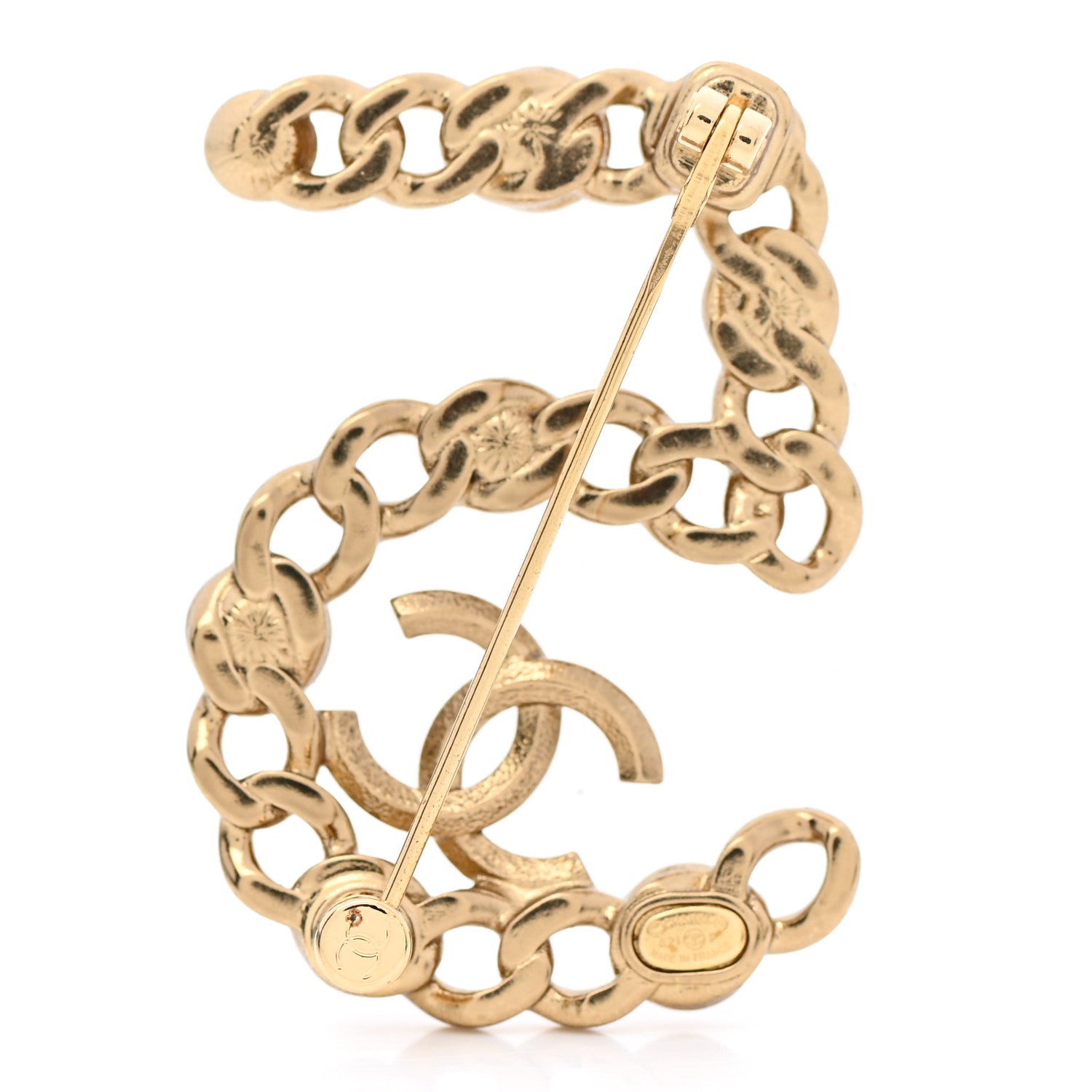 Chanel Pearl Crystal 5 CC Brooch Gold 3 of 5