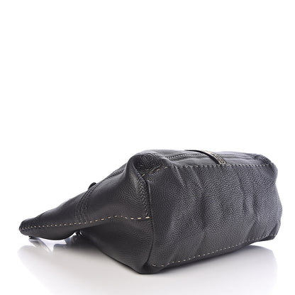 Fendi Calfskin Romano Selleria Large Villa Borghese Tote Black 4 of 10