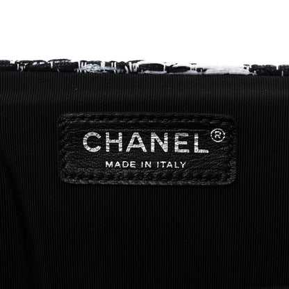 Chanel Tweed Strass Quilted XXL Plane Flap Black Multicolor 7 of 11