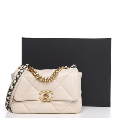 Chanel Lambskin Quilted Medium 19 Flap Beige 11 of 11