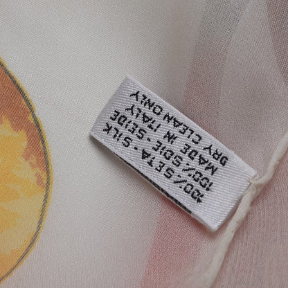 Chanel Silk Camellia Flower Scarf White Multicolor 4 of 5