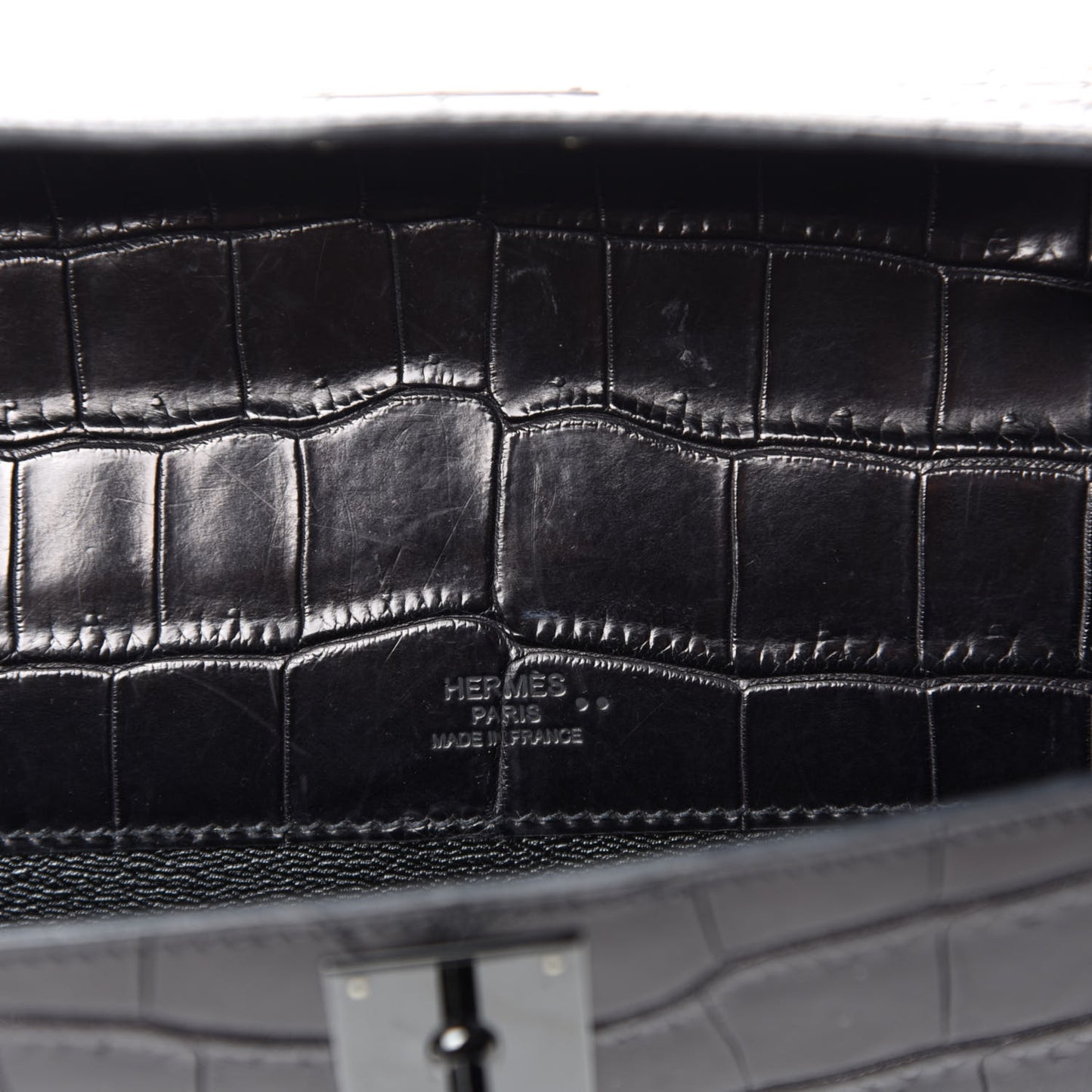 Matte Niloticus Crocodile Kelly Cut Pochette So Black