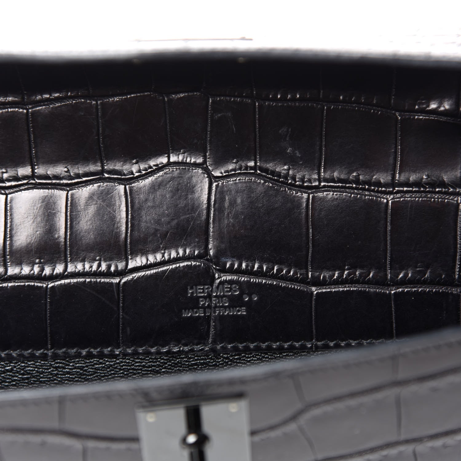 Hermes Matte Niloticus Crocodile Kelly Cut Pochette So Black 6 of 6