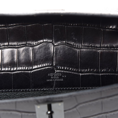 Hermes Matte Niloticus Crocodile Kelly Cut Pochette So Black 6 of 6