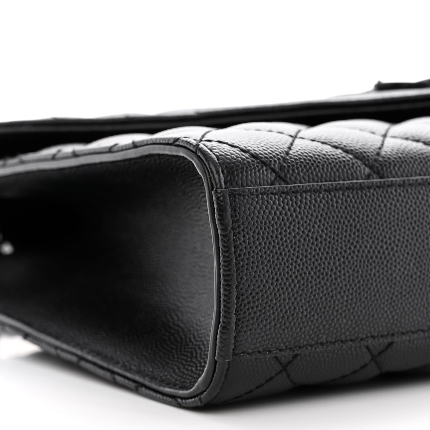 Saint Laurent Grain De Poudre Textured Mixed Matelasse Triquilt Medium Monogram Monochrome Satchel Black 9 of 10
