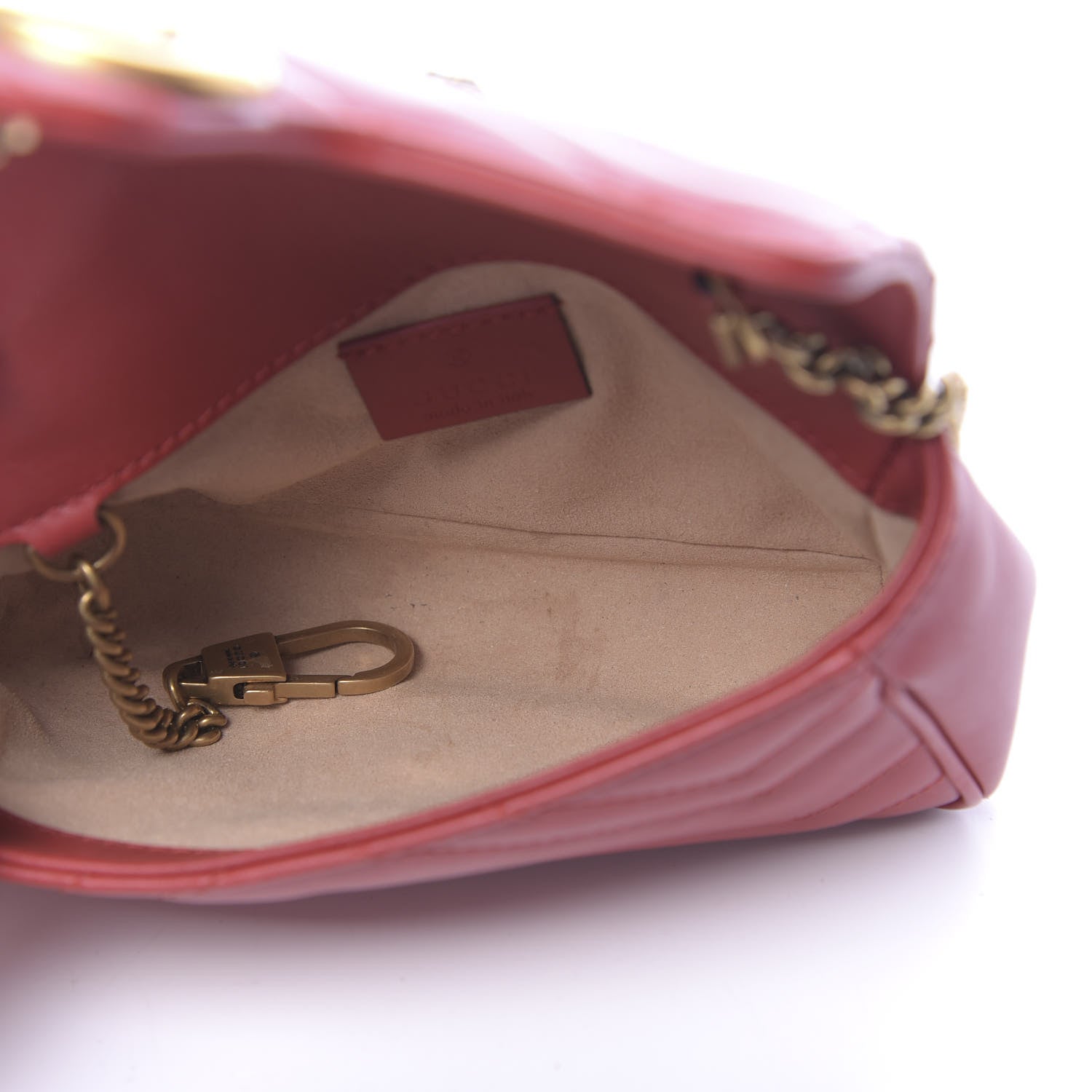 Gucci Calfskin Matelasse Super Mini GG Marmont Shoulder Bag Hibiscus Red 5 of 10