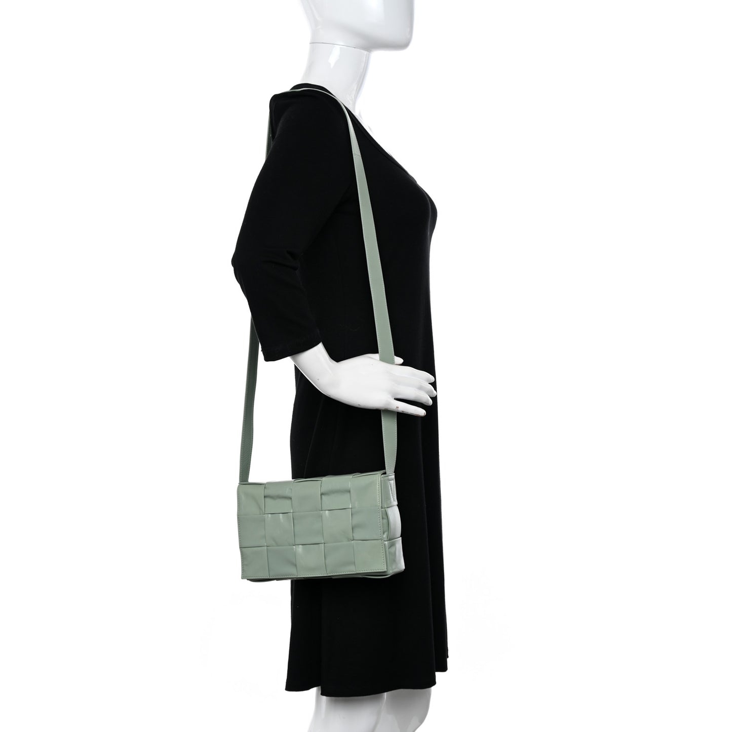 Paper Calfskin Maxi Intreccio Cassette Crossbody Bag Sage