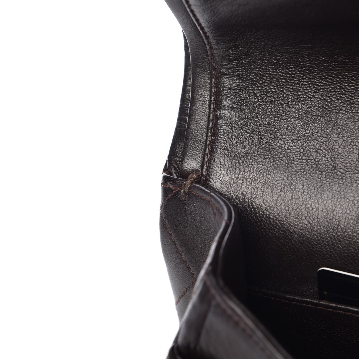 Lambskin Quilted Medium Double Flap Brown