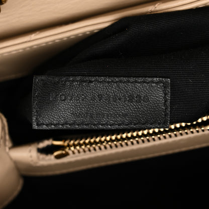 Saint Laurent Calfskin Y Quilted Monogram Medium Loulou Chain Satchel Nude Powder 7 of 10