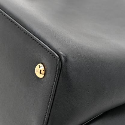Fendi Vitello Dolce Century Petite 2Jours Tote Black Carbone 12 of 14