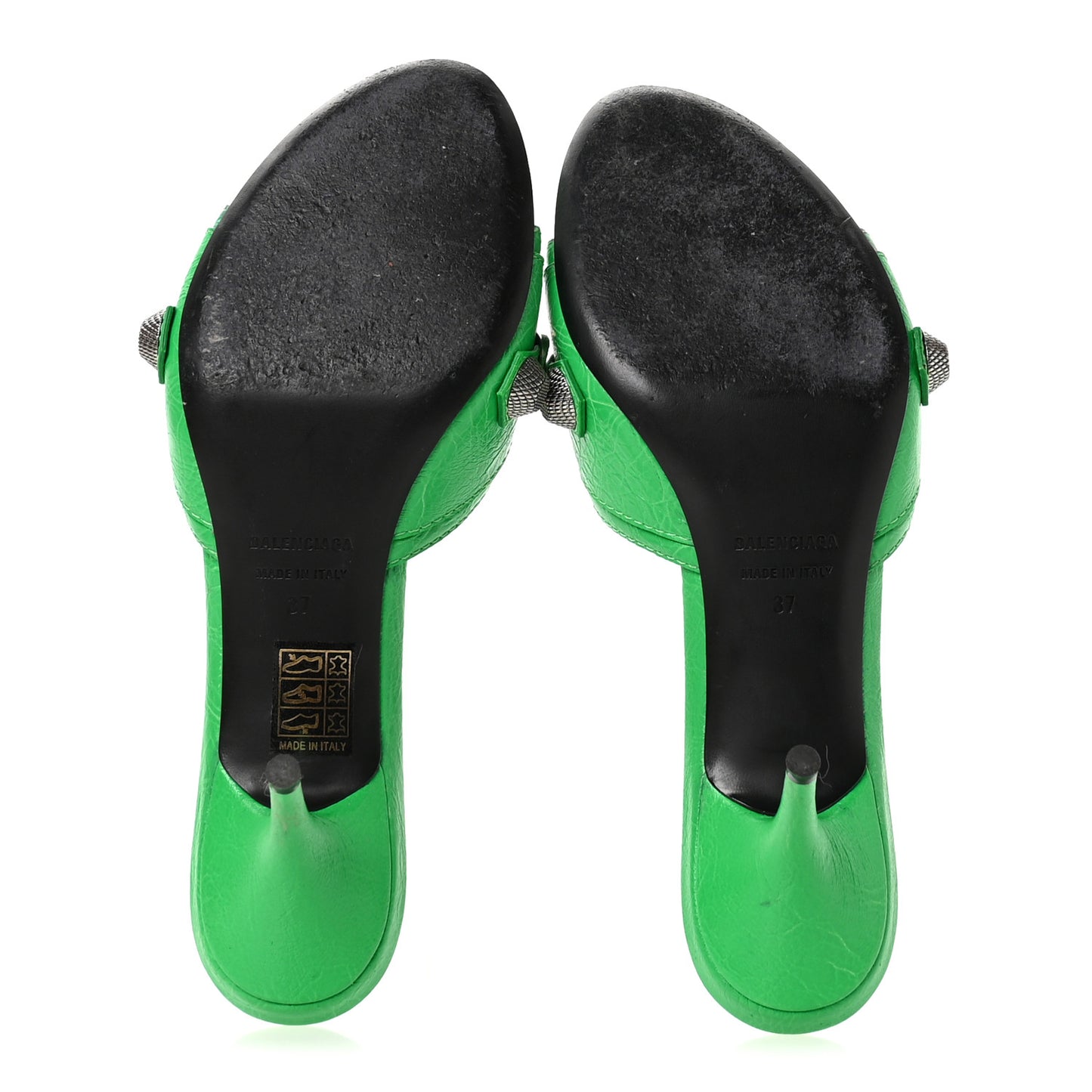 Agneau Arena Cagole 50mm Slide Sandals 37 Vivid Green