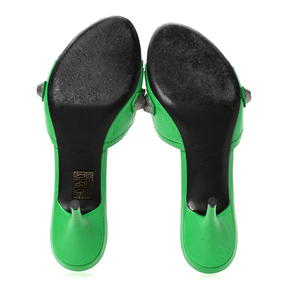 Balenciaga Agneau Arena Cagole 50mm Slide Sandals 37 Vivid Green 6 of 9