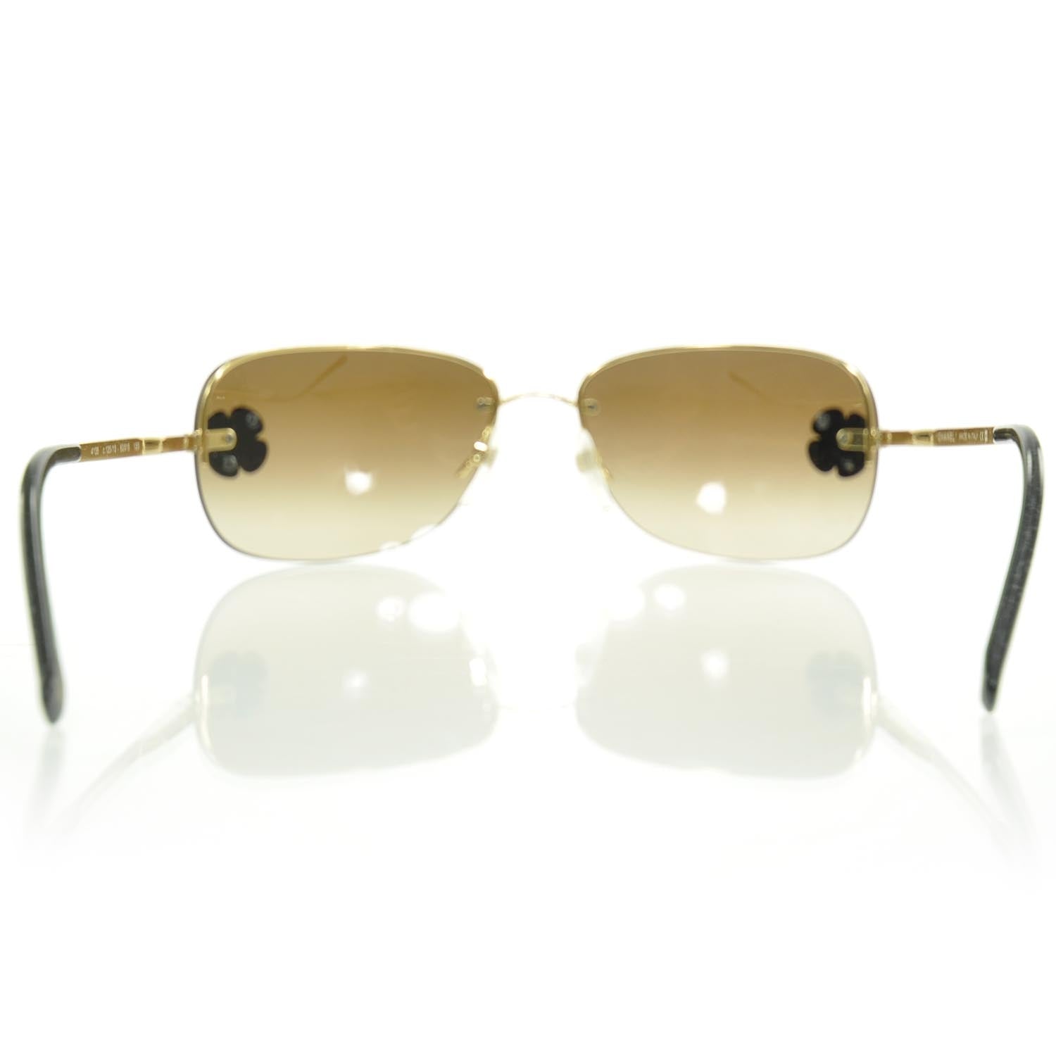 Chanel Camellia CC Sunglasses Brown 4 of 9