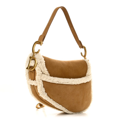 Christian Dior Shearling Saddle Bag Camel 5 of 19