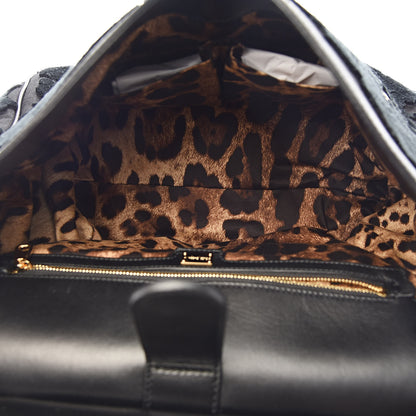 Dolce & Gabbana Velvet Floral Large Miss Sicily Satchel Black 5 of 12