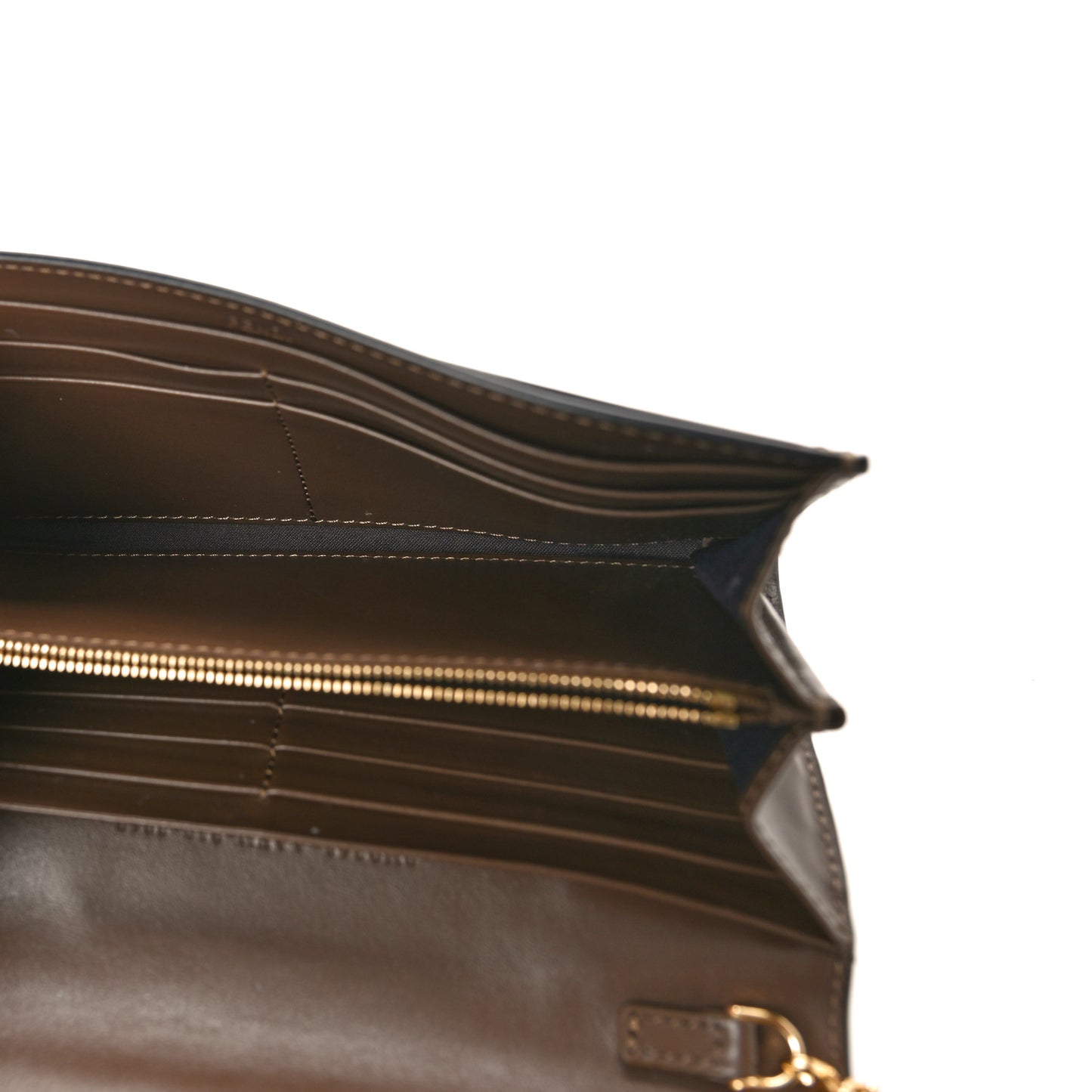 Vitello Soft F is Fendi Bi-Color FF 1974 Embossed Continental Envelope Wallet On Chain Maya Black