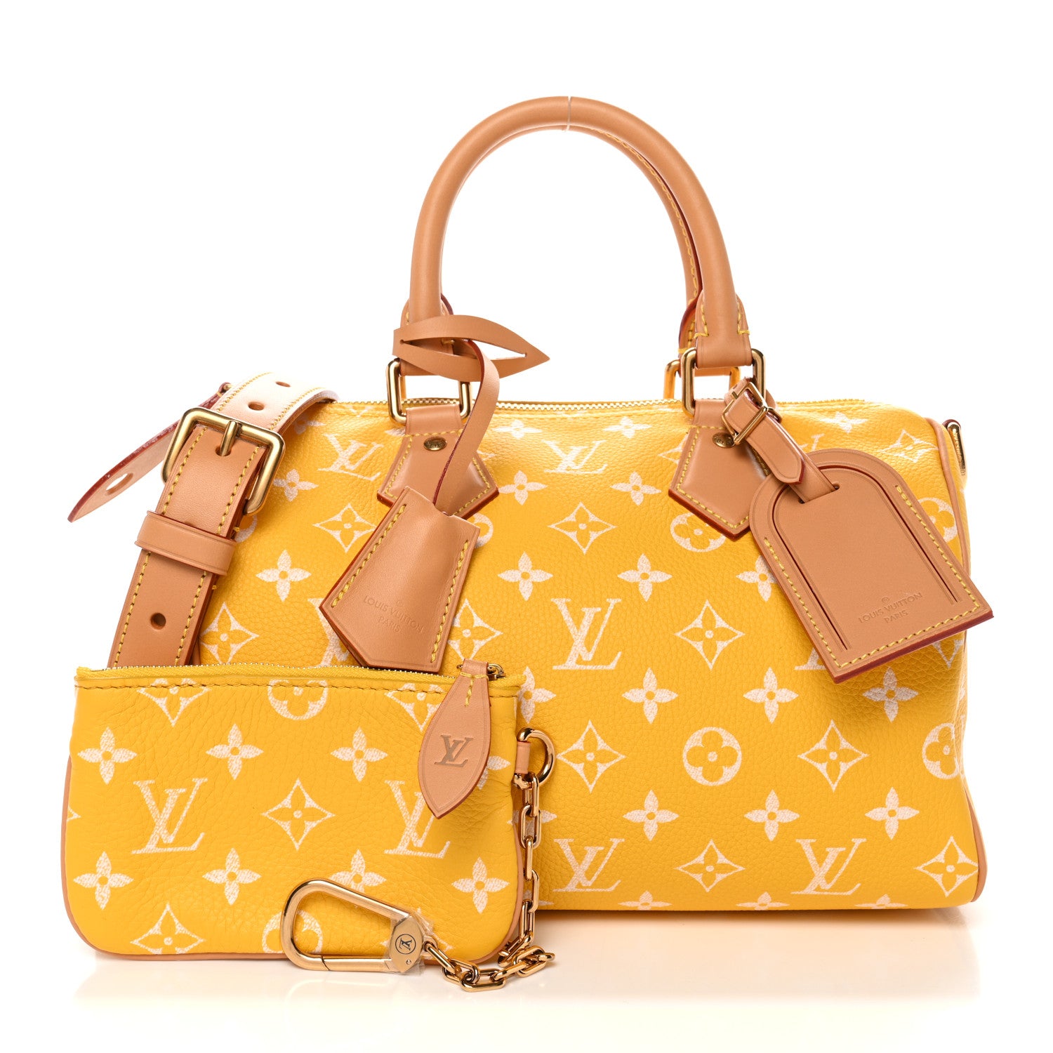 Louis Vuitton Calfskin Monogram Speedy P9 Bandouliere 25 Jaune Mat 3 of 10