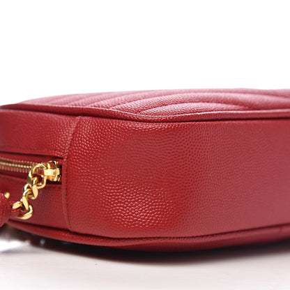 Saint Laurent Grain De Poudre Matelasse Monogram Mini Lou Camera Bag Eros Red 8 of 11