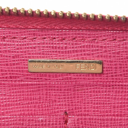 Fendi Zucca Spalmati Vitello Elite Zip Around Wallet Tobacco Ciclamino 7 of 11