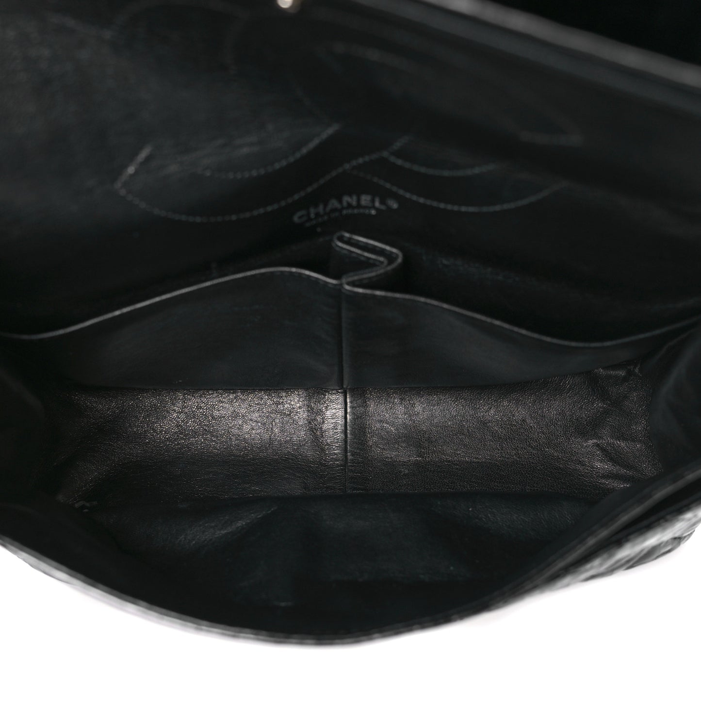 Metallic Calfskin Striped 2.55 Reissue 227 Flap Black