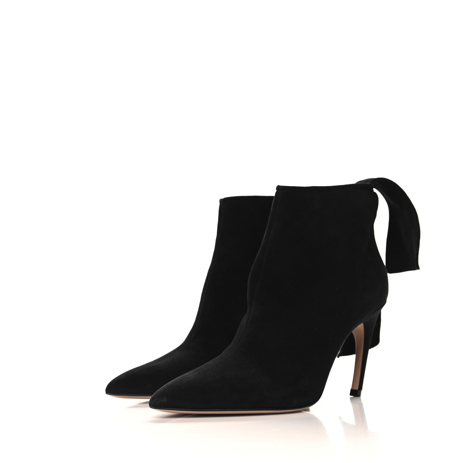 Christian Dior Suede La Belle D Bow Ankle Boots 38 Black 4 of 9