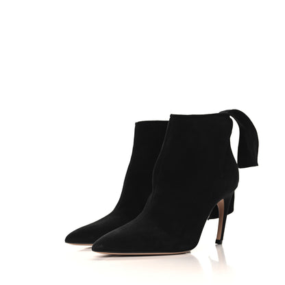 Christian Dior Suede La Belle D Bow Ankle Boots 38 Black 4 of 9