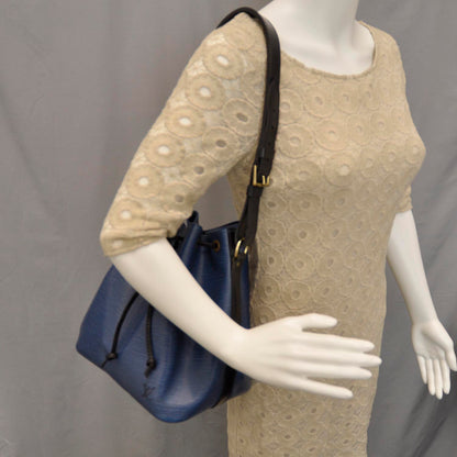 Louis Vuitton Epi Petit Noe Blue Black 2 of 8