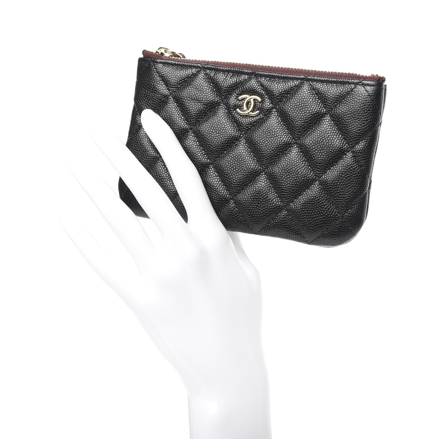 Chanel Caviar Quilted Small Cosmetic Case Black 2 of 8